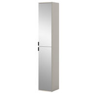 STAURAUMSCHRANK in Kaschmir 30 x 193 cm, Flurschrank mit Spiegel - Kaschmir/Schwarz, Glas/Holzwerkstoff (30/193/34cm) - Inn.Furn