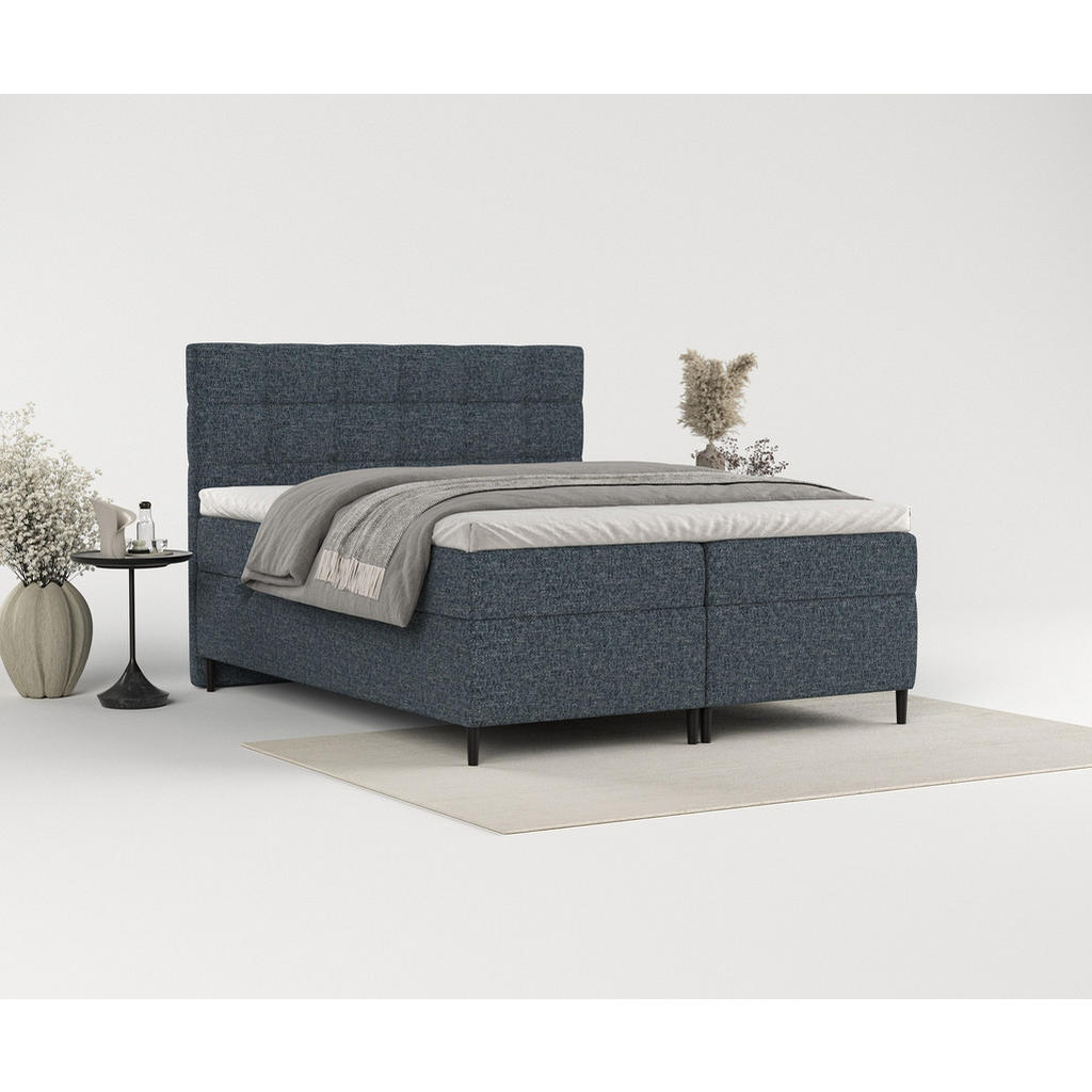 Thumbnail - Maison de Reve Boxbett, Dunkelblau, Textil, Buche, Kiefer, H2, Höhe ca. 19 cm, 180x200 cm, Oeko-Tex® Standard 100, FSC 1...