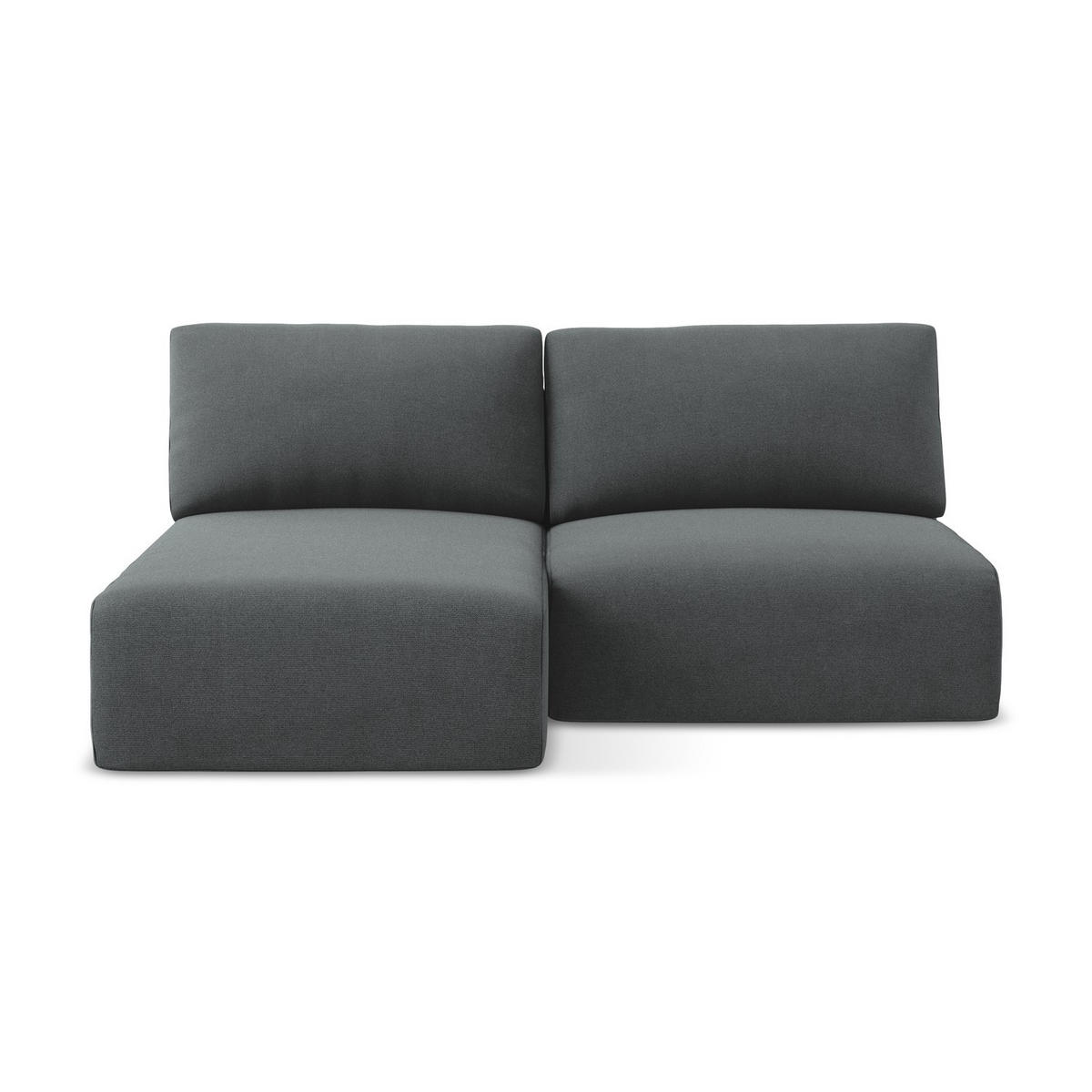 ECKSOFA mit Schlaffunktion links Strukturstoff Stoff Grau - Schwarz/Grau, Kunststoff/Textil (149/210cm) - LaMiaSofa