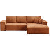 ECKSOFA Pablo mit Schlaffunktion Orange Cord - Orange, Textil (294/185cm) - Bromarkt