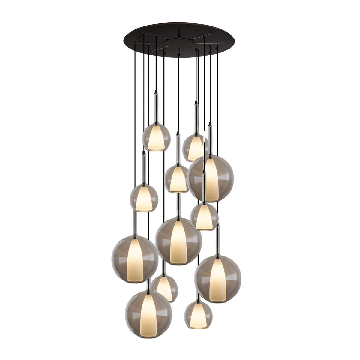 GALERIELEUCHTE Belluna 12-flammig Klar Ø 14/24cm - Klar, Glas (24/24/45cm) - s.luce