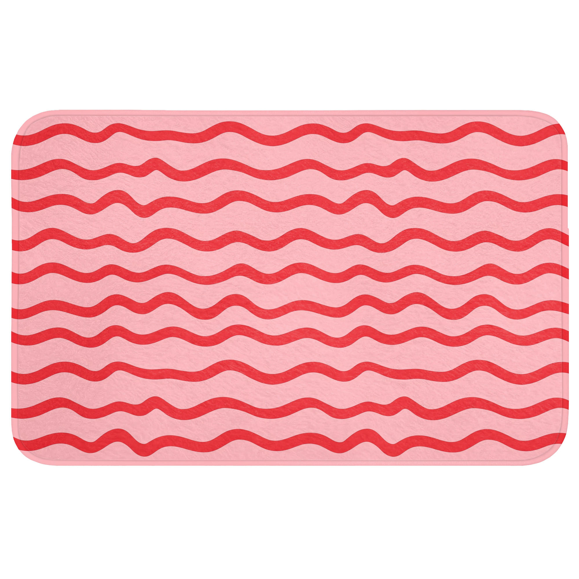 TEPIH ZA KUPAONICU Valovi 80x50 cm - ružičasta, tekstil/plastika (80/50cm) - OnlyWow