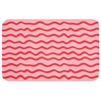 BADEMATTE Verspielt - Muster - Rot Badvorleger 80x50 cm - Rosa, Kunststoff/Textil (80/50cm) - OnlyWow