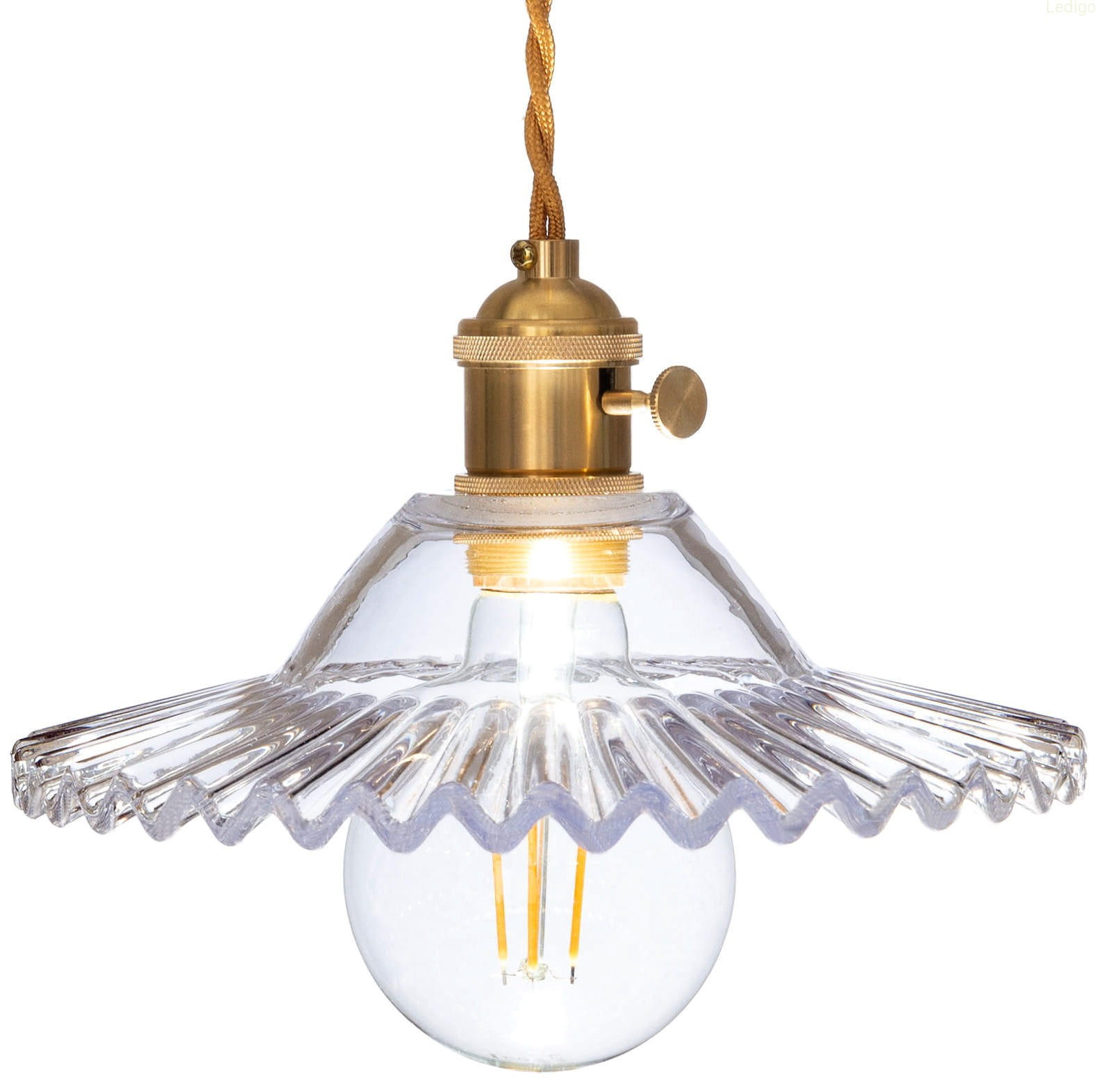PENDELLEUCHTE Paris - Transparent/Goldfarben, Glas/Metall (22/22/100cm) - kiki design