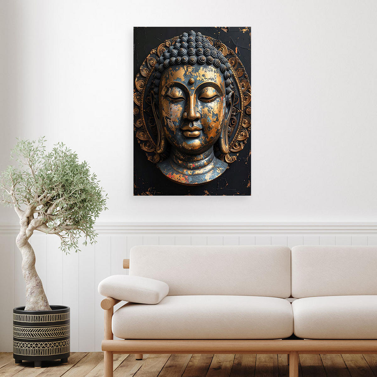 LEINWANDBILD Zen und Orientalisch 60x90cm - Goldfarben, Textil (60/90cm) - Feeby