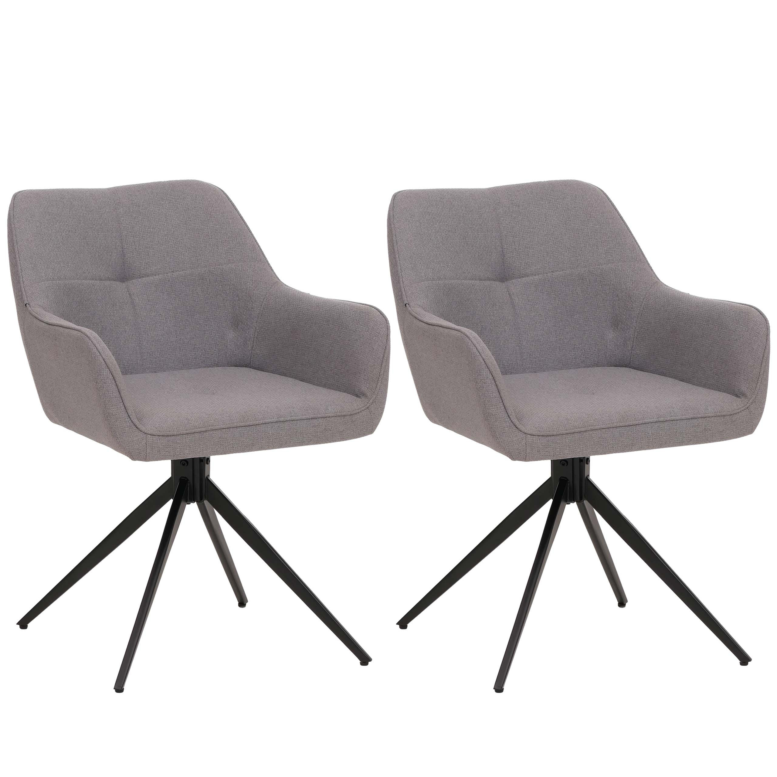 JÍDELNÍ ŽIDLE Černá, světle šedá, sada 2 ks - černá/světle šedá, textil (53/80/59cm) - MCW