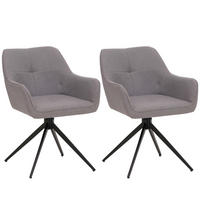 JÍDELNÍ ŽIDLE Černá, světle šedá, sada 2 ks - černá/světle šedá, textil (53/80/59cm) - MCW