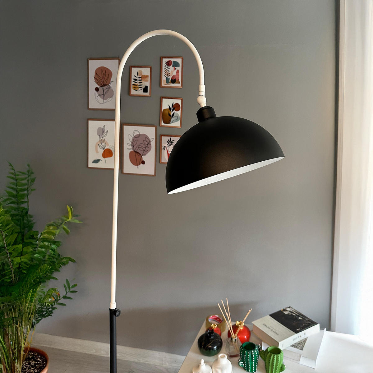 STEHLAMPE Gorkiede E27, verstellbarer Lampenschirm aus Metall - Multicolor, Metall (37/37/170cm) - Bamyum