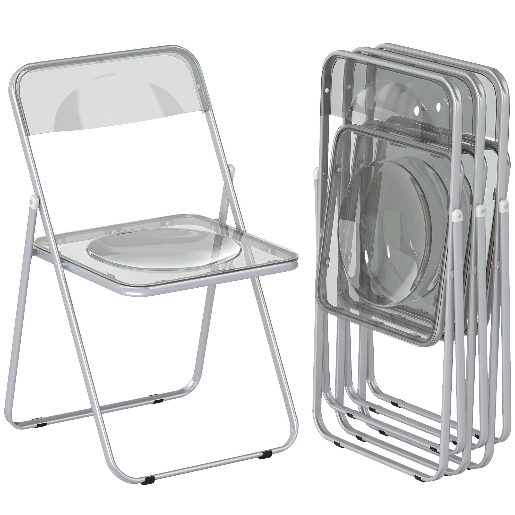 KLAPPSESSEL Grau 4 Stück - Grau, Kunststoff (47/75/48cm) - GiPP