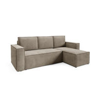ECKSOFA Roda Braun, Cord-Ecksofa mit Schlaffunktion - Braun, Holzwerkstoff/Textil (248/150cm) - Bettso