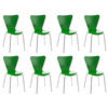 BESUCHERSTUHL 8er Set Holz grün - Grün, Holz/Metall (45/85/49cm) - CLP