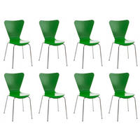 BESUCHERSTUHL 8er Set Holz grün - Grün, Holz/Metall (45/85/49cm) - CLP