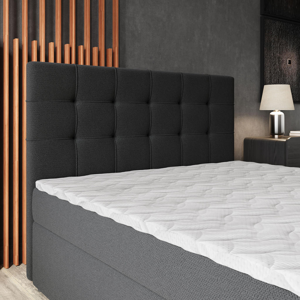 Thumbnail - Masseno Boxbett, Schwarz, Holz, 140x200 cm, Schlafzimmer, Betten, Boxspringbetten