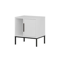 NACHTTISCH Glynn U Weiß 45/35/50 cm - Schwarz/Weiß, Holzwerkstoff/Metall (45/50/35cm) - Decortie