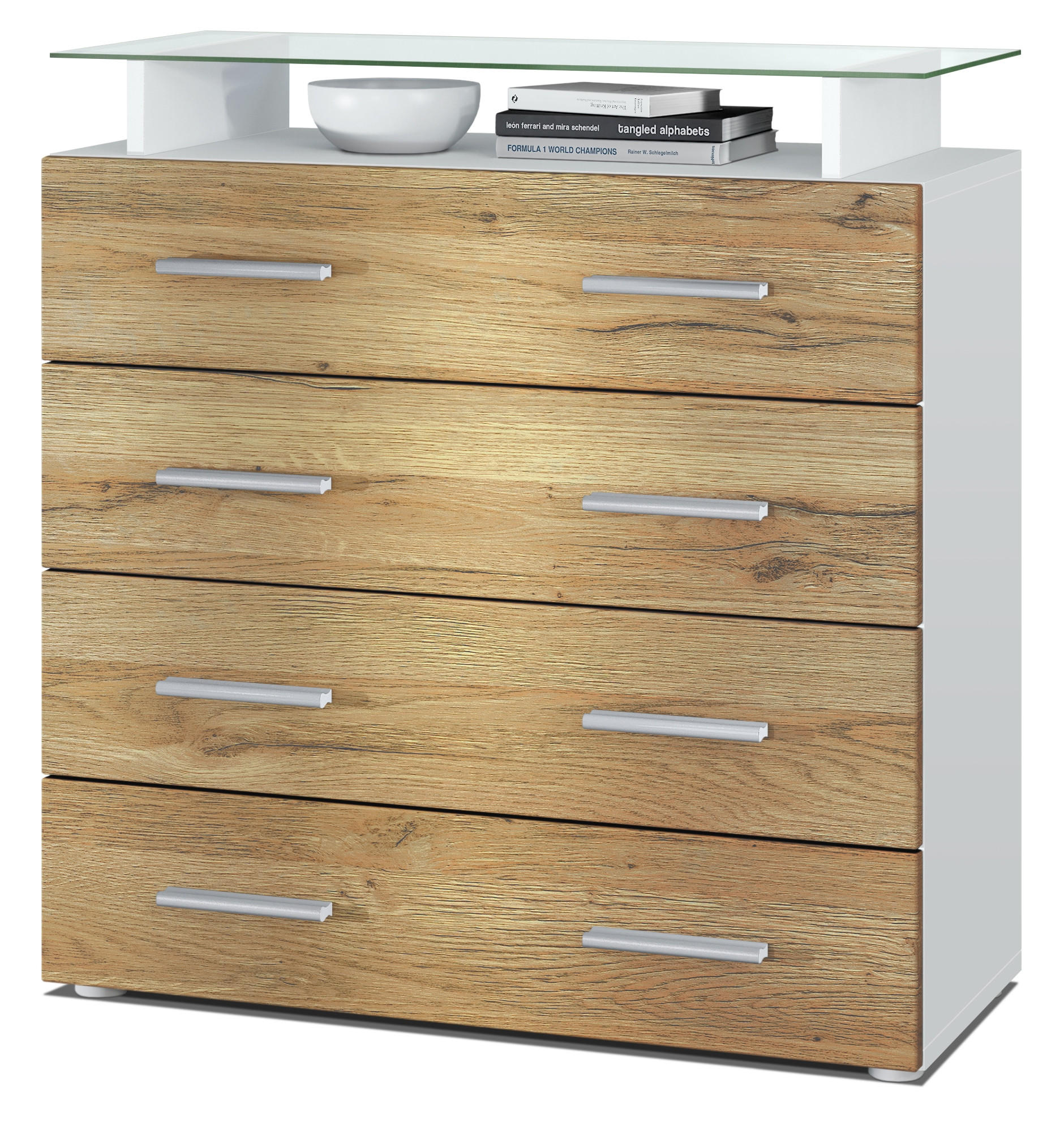 KOMMODE Pavos Eiche Natur - Eichefarben, Holzwerkstoff (76/81/35cm) - Vladon