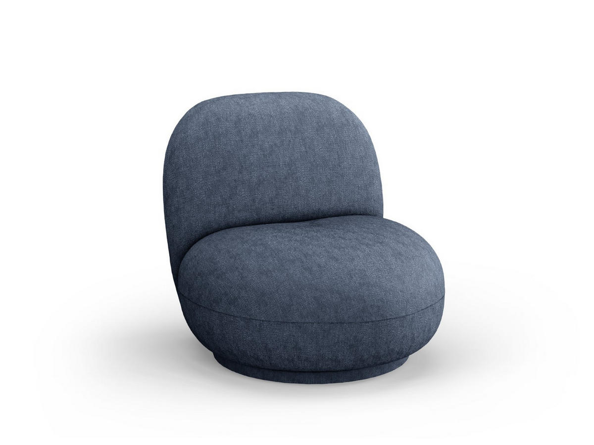 DREHSESSEL Chuck aus Chenille-Stoff dunkelblau - Dunkelblau, Textil (77/80/78cm) - Micadoni