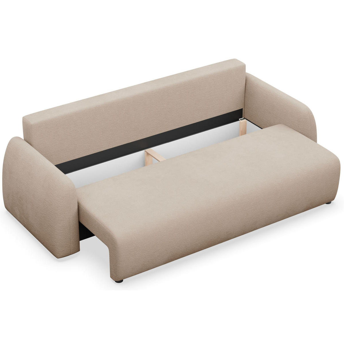 3-SITZER SOFA Nubelle Beige Chenille-Bezug, wasserabweisend - Beige/Schwarz, Kunststoff/Textil (244/85/93cm) - Selsey