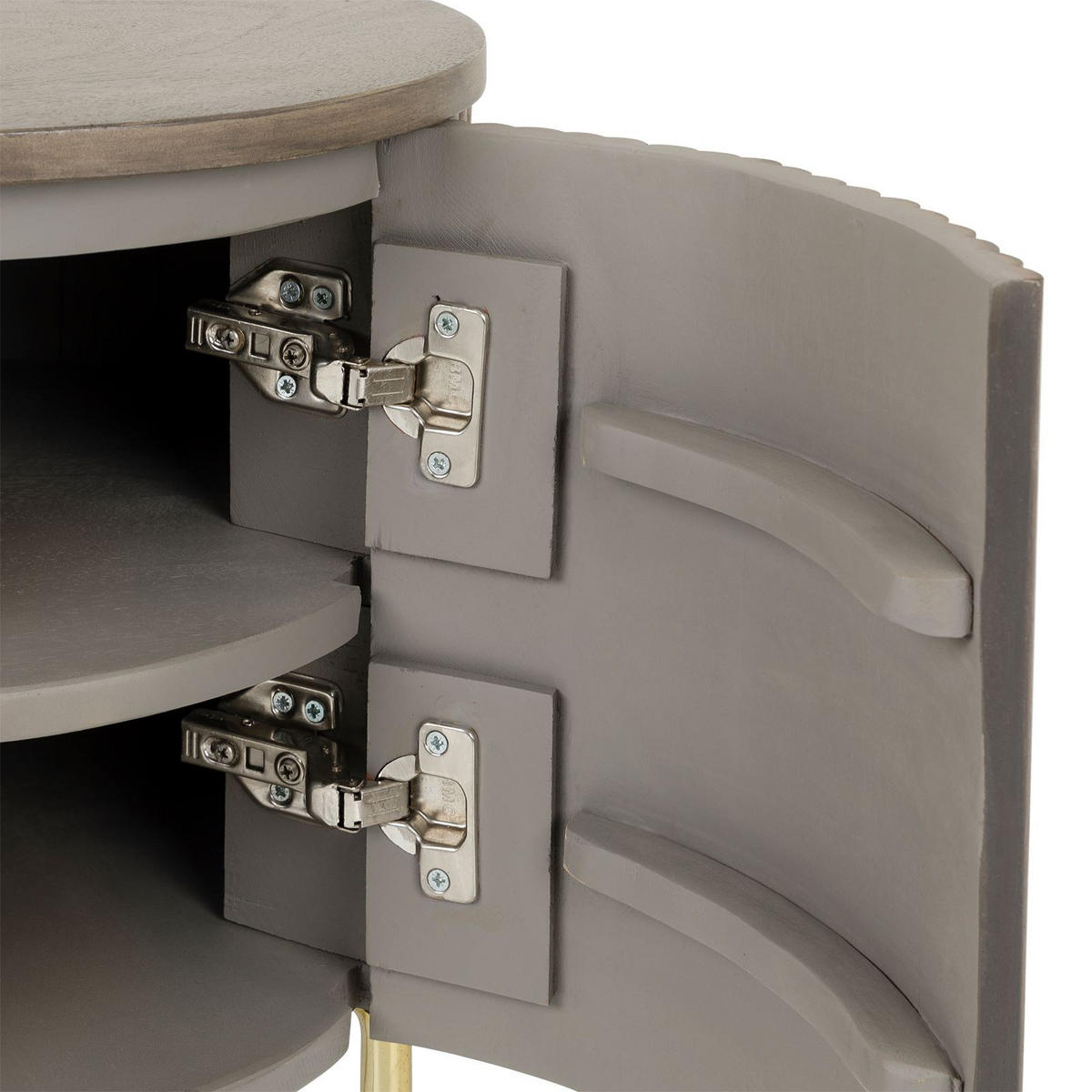 NACHTTISCH FLUTED grau - Grau, Metall (40/52/40cm) - IDIMEX