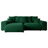 ECKSOFA mit Schlaffunktion und Bettkasten ESKAR-L 256x165x84cm Grün Velours - Schwarz/Grün, Holzwerkstoff/Kunststoff (165/256cm) - ALTDECOR