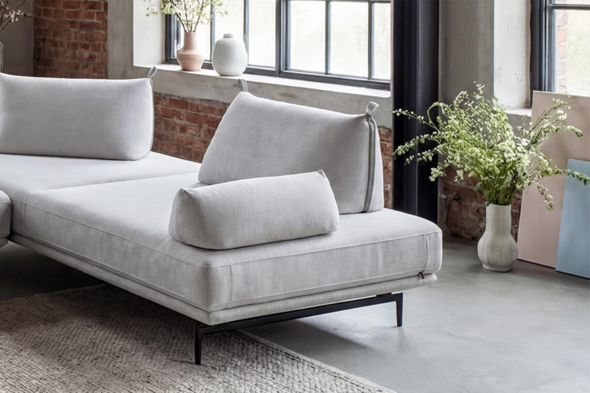 ARMLEHNKISSEN CANE Grau Webstoff - Grau, Textil (58/20cm) - KAWOLA