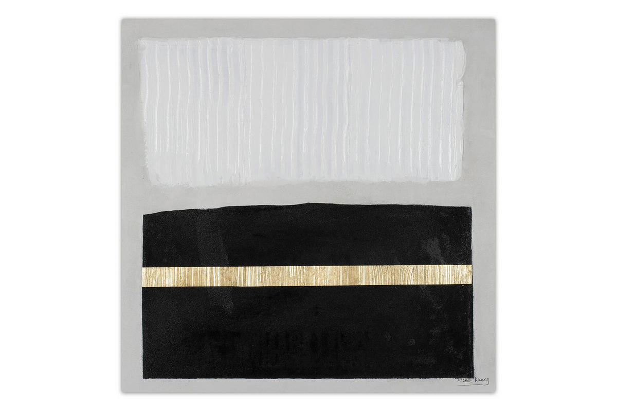 ACRYLBILD HANDGEMALT 80/80 cm - Schwarz, Holz/Textil (1.5/80cm) - KUNSTLOFT