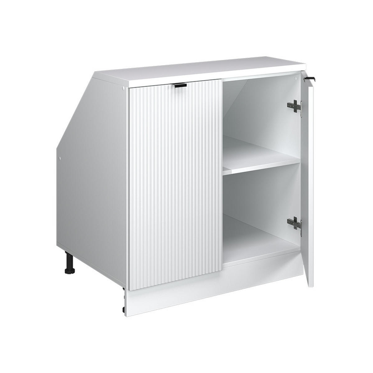 ŠIKMÁ SKRIŇA Rion Biele zvlnenie 80 x 81.6 cm s 2 dverami, korpus skrine hĺbka 60 cm - biela, kompozitné drevo (80/83.8/60cm) - Vicco