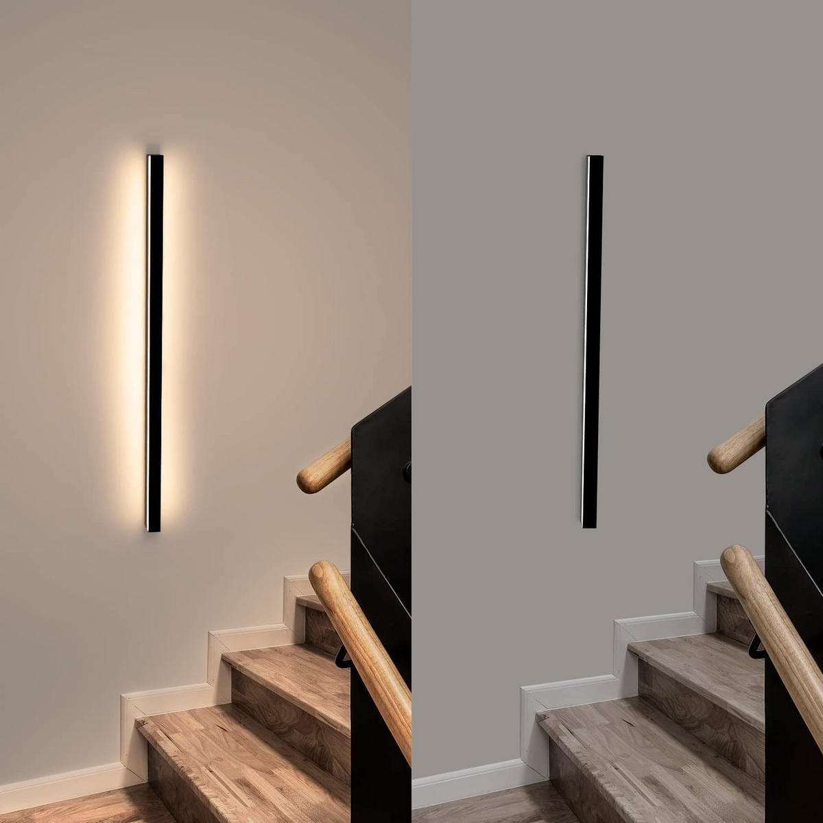 LED WANDLEUCHTE Schatz - Schwarz, Metall (4/3/80cm) - Nettlife