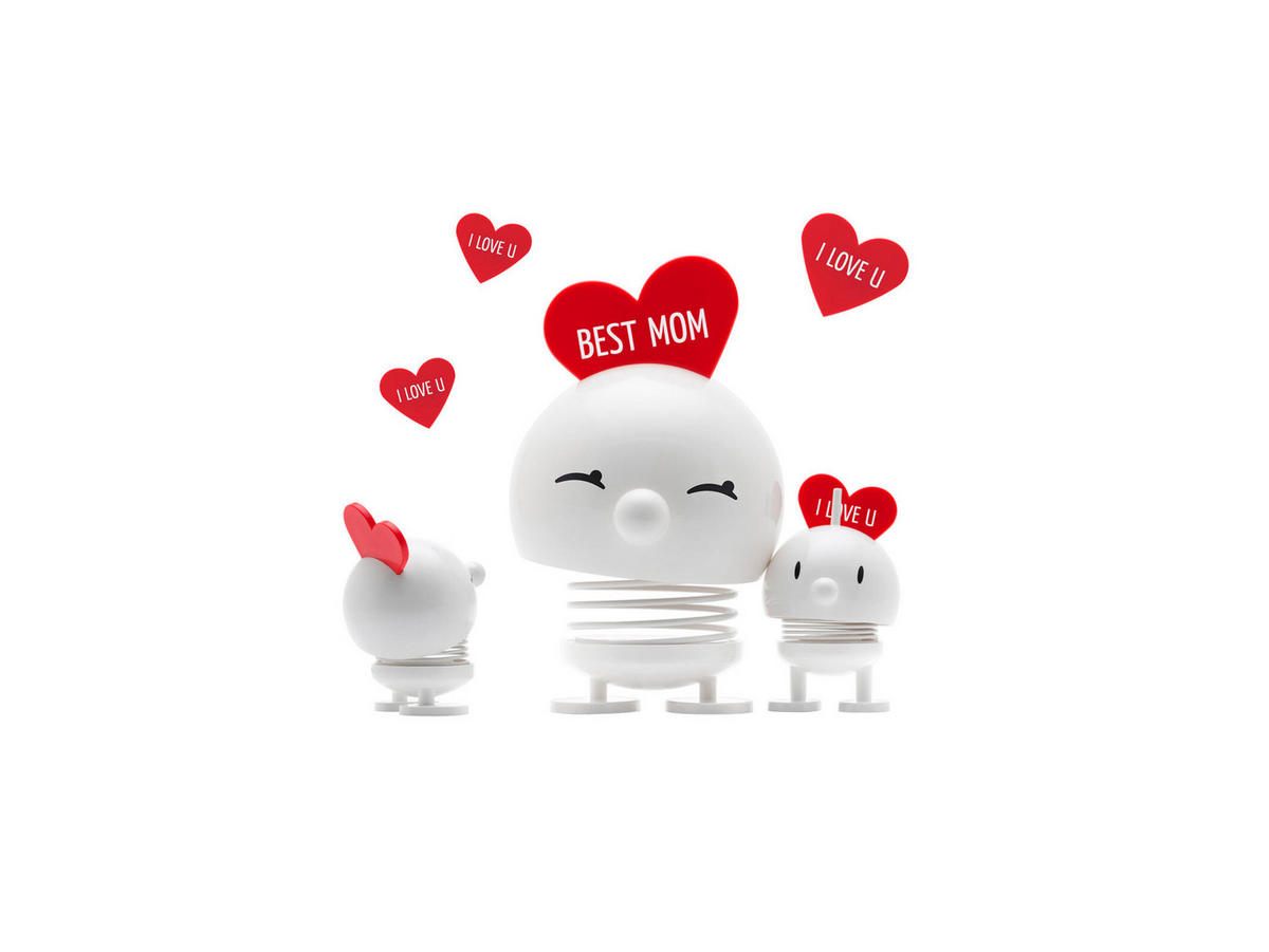 DEKOFIGUR Love Bumble weiß 4,5 x 8,7 cm - Weiß, Kunststoff (4.5/8.7/8.7cm) - Hoptimist