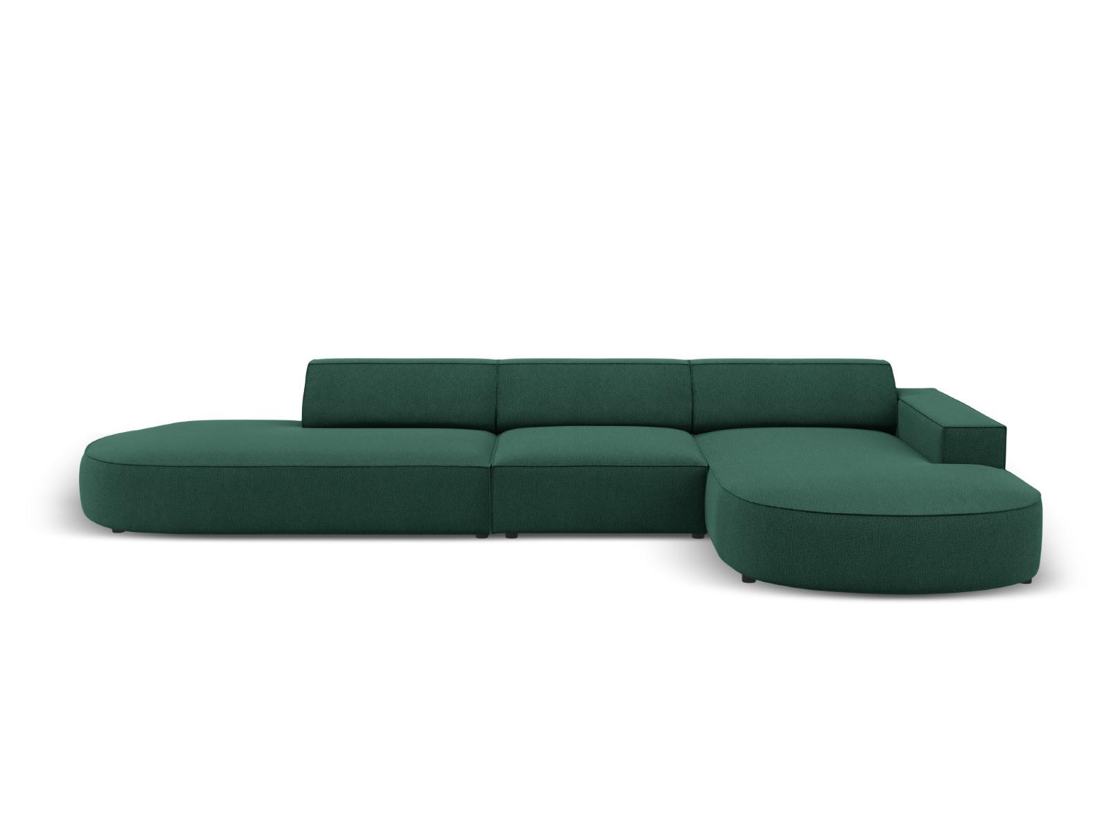 ECKSOFA rechts Jodie aus strukturiertem Stoff grün 4 Sitzplätze - Grün, Textil (166/342cm) - Micadoni