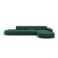 ECKSOFA rechts Jodie aus strukturiertem Stoff grün 4 Sitzplätze - Grün, Textil (166/342cm) - Micadoni