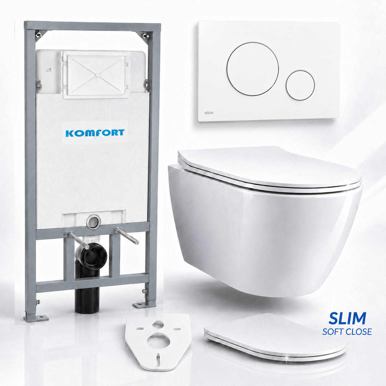 bad land Wc-Set Weiß 53x119.5x48.5 cm