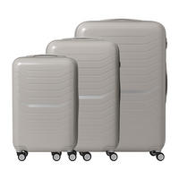 3-TLG.KOFFERSET - Beige, Kunststoff (48/75/29cm) - Relaxdays