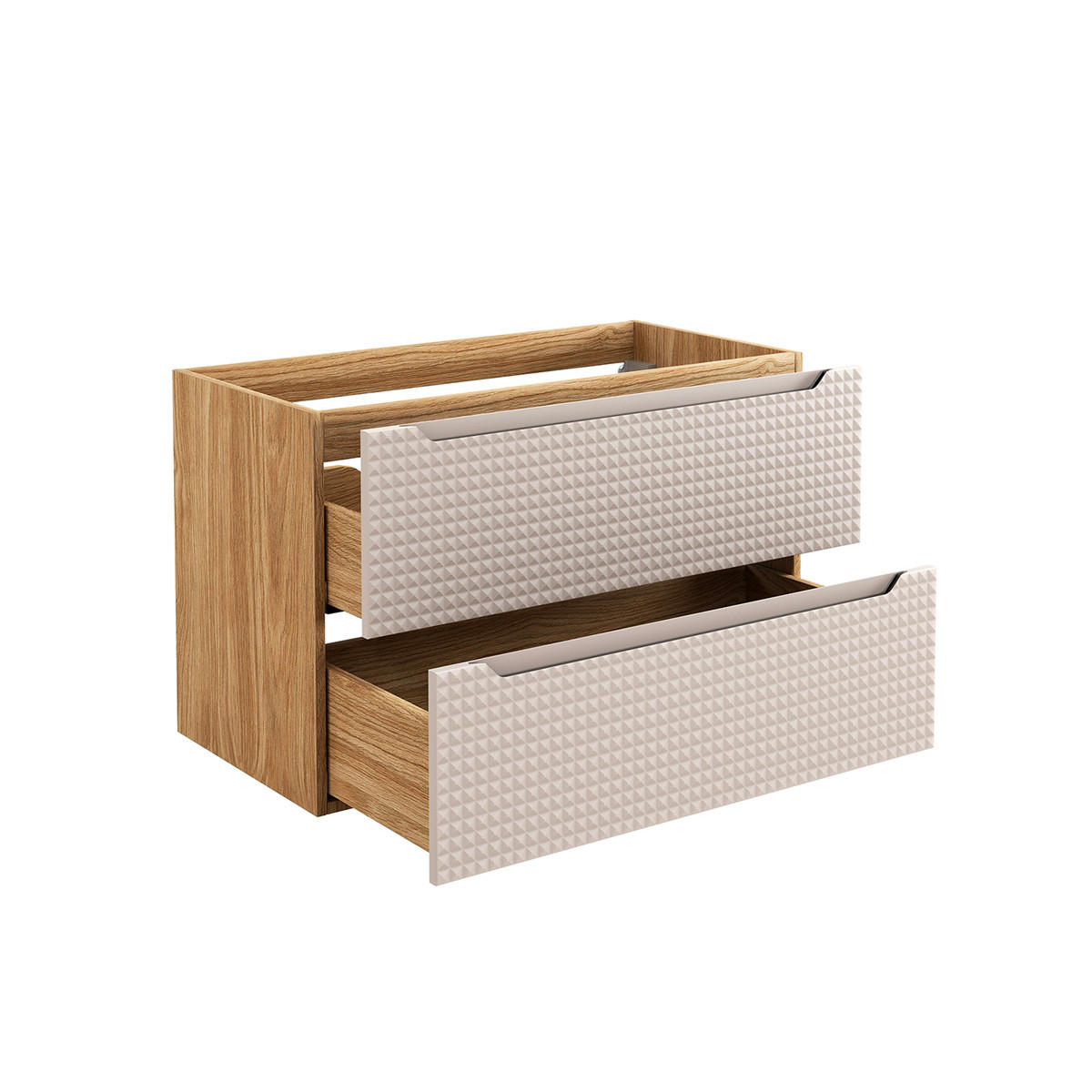 SKŘÍŇKA POD UMYVADLO 90cm Mallory Béžová a dřevo - hnědá, kompozitní dřevo (90/59.5/46cm) - Petits-meubles