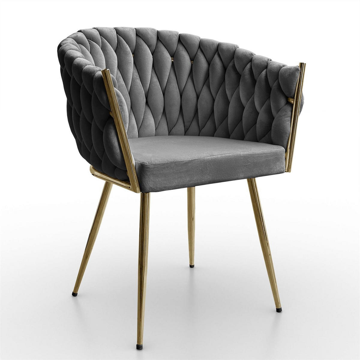 ARMLEHNENSTUHL ROSALIE - Goldfarben/Grau, Textil (65/73/54cm) - Lookway