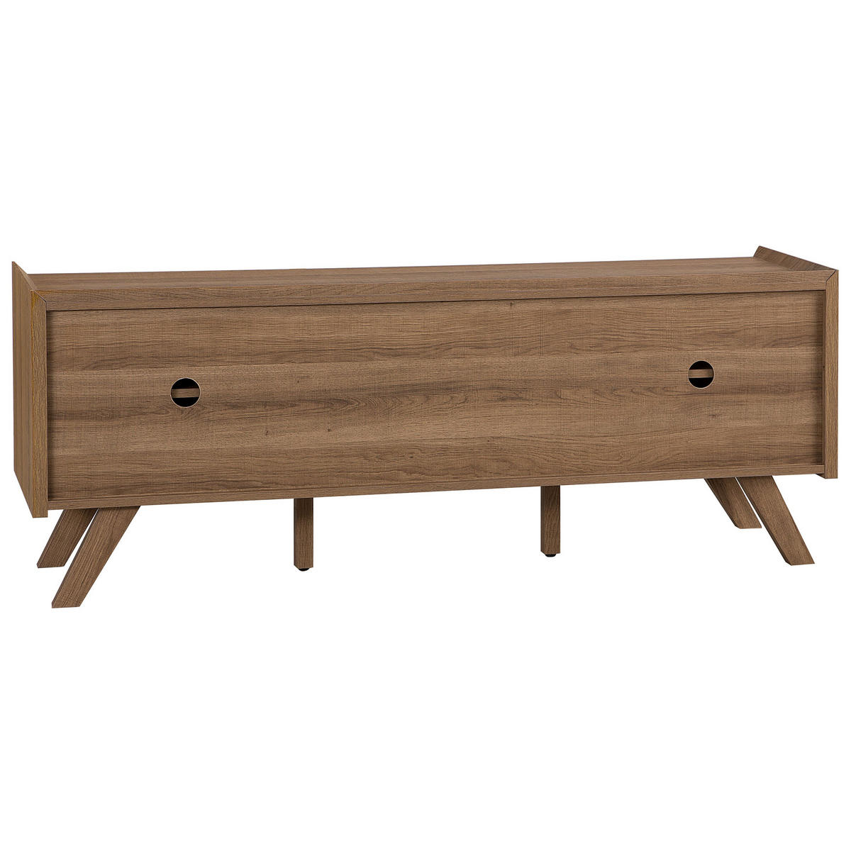 TV-MÖBEL Weiß, Hellbraun, Braun ACTON 42/147/56 cm - Weiß, Holzwerkstoff (147/56/42cm) - Beliani