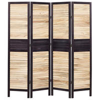 SEPARATOR DE CAMERĂ 4 piese maro/negru 164/170 cm Brennerbad - maro/negru, lemn (164/170/2cm) - Beliani