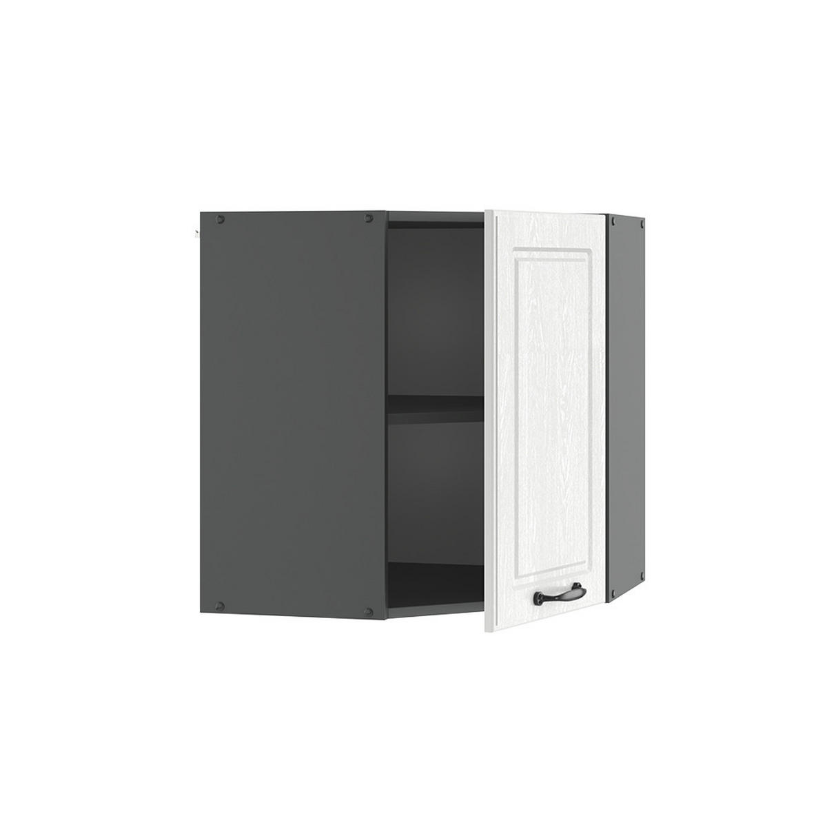 ECKHÄNGESCHRANK R-Line Weiß Landhaus 57 cm - Anthrazit/Weiß, Holzwerkstoff (57/60/34.1cm) - Vicco