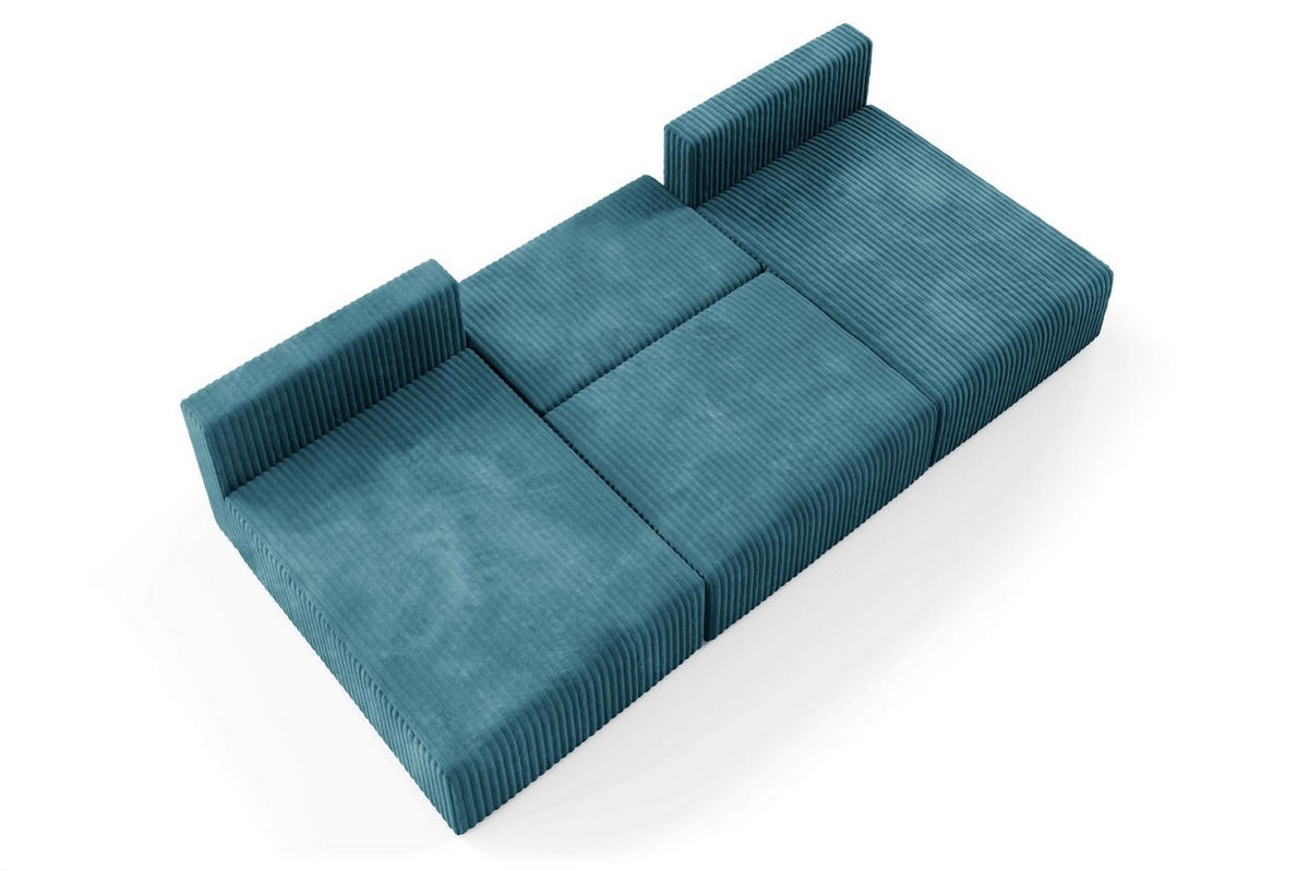 WOHNLANDSCHAFT Natalia - Blau, Holzwerkstoff/Textil (304/85/149cm) - Fun Möbel