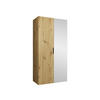 DREHTÜRENSCHRANK Malaga 100 mit Frontspiegel - Eiche Artisan, Holzwerkstoff (100/202/52cm) - MIRJAN24