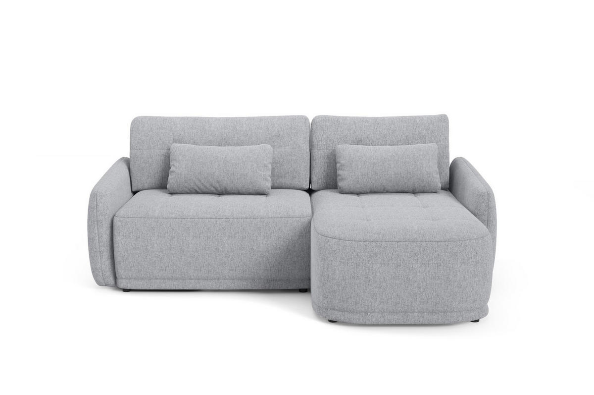 ECKSOFA Krabi Hellgrau, mit Schlaffunktion - Hellgrau, Textil (240/167cm) - Bettso