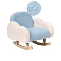 KINDERSCHAUKELSTUHL Cremeweiß Skare - Blau/Braun, Textil (54/52/54cm) - Beliani