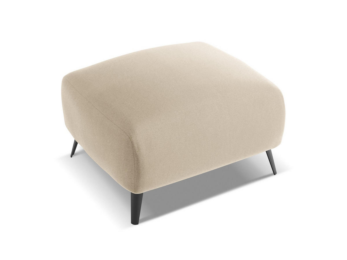POUF Samt Stoff Beige - Beige/Creme, Textil/Metall (65/44/65cm) - Makamii