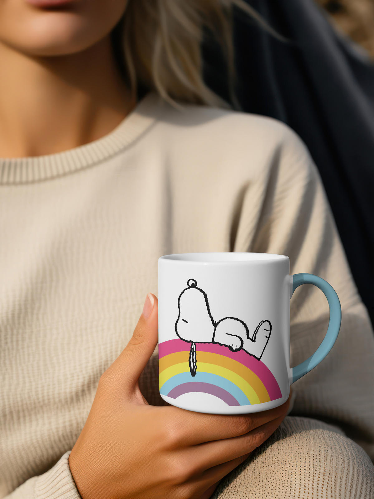 KAFFEEBECHER The Peanuts Snoopy Träum weiter - ich tu's auch Weiß/Blau 320 ml - Multicolor, Keramik (0.32L) - United Labels