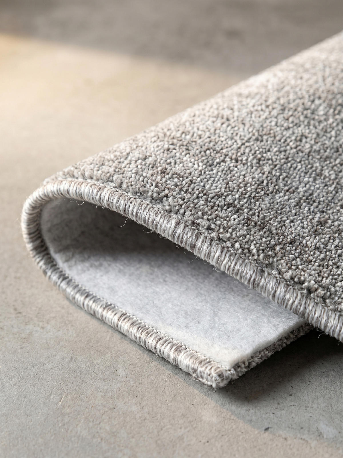 TEPPICH Kurzflor Uni Modern Waschbar Schlafzimmer Strapazierfähig Rund Hellgrau 120x120 cm – AMMER - Grau, Textil (120/120cm) - KADIMA DESIGN