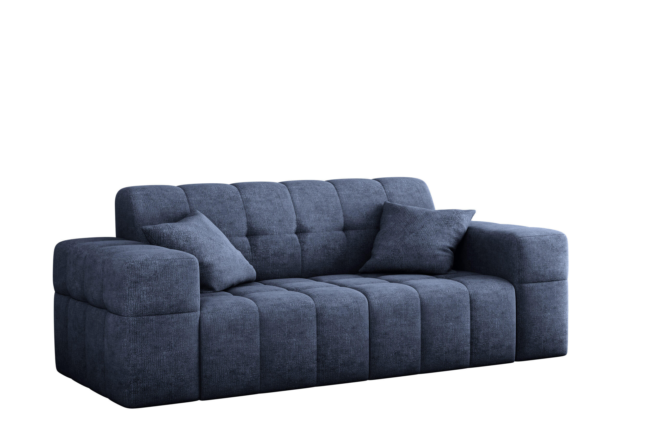 SOFA 2 Sitzer NIMES Stoff Perfect Harmony Blau - Blau, Holz/Kunststoff (183/82/92cm) - Kaiser Möbel