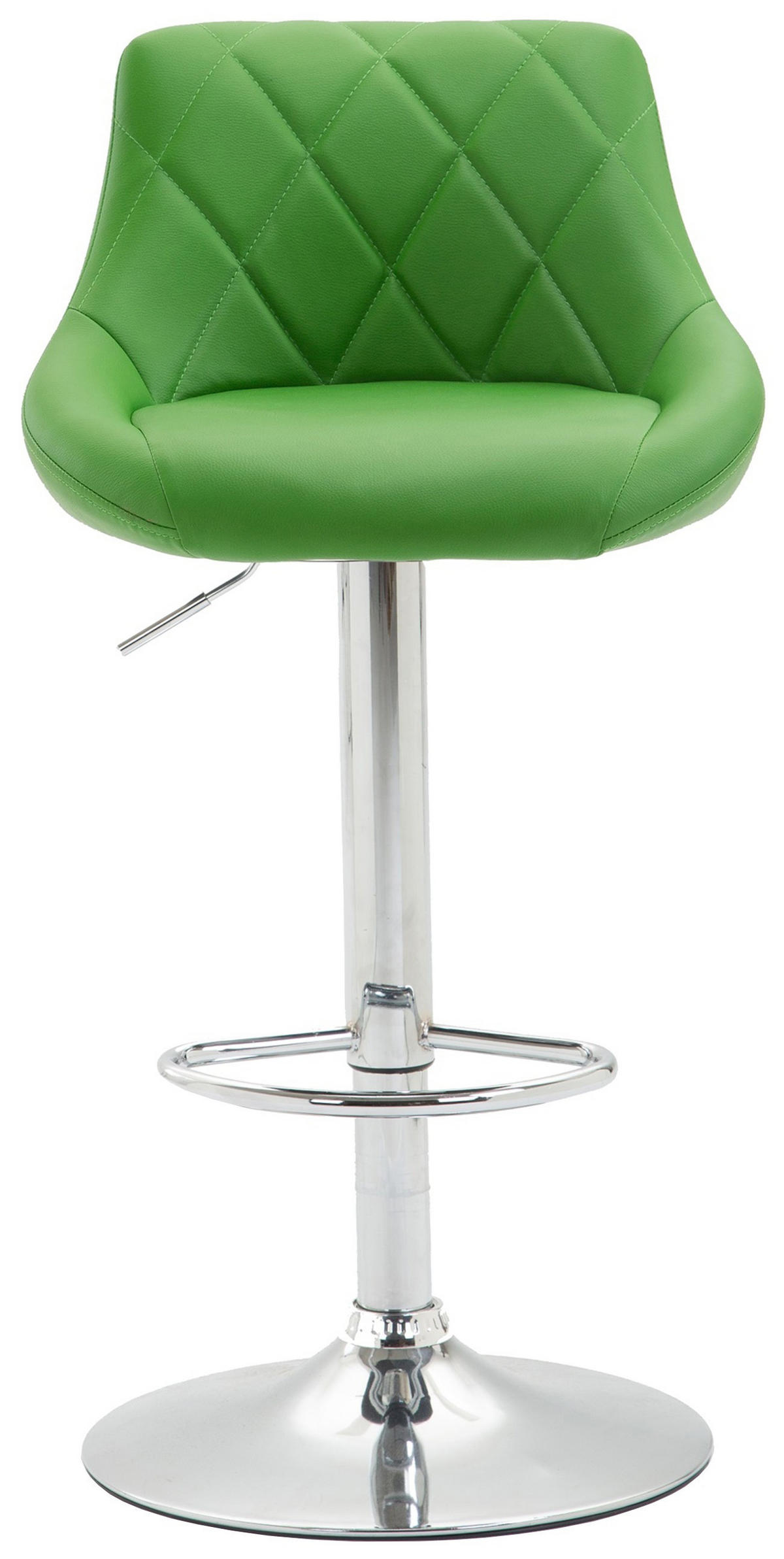 BARHOCKER Lazio 83-104x46x49 cm grün - Grün, Leder (46/83/49cm) - furnicato