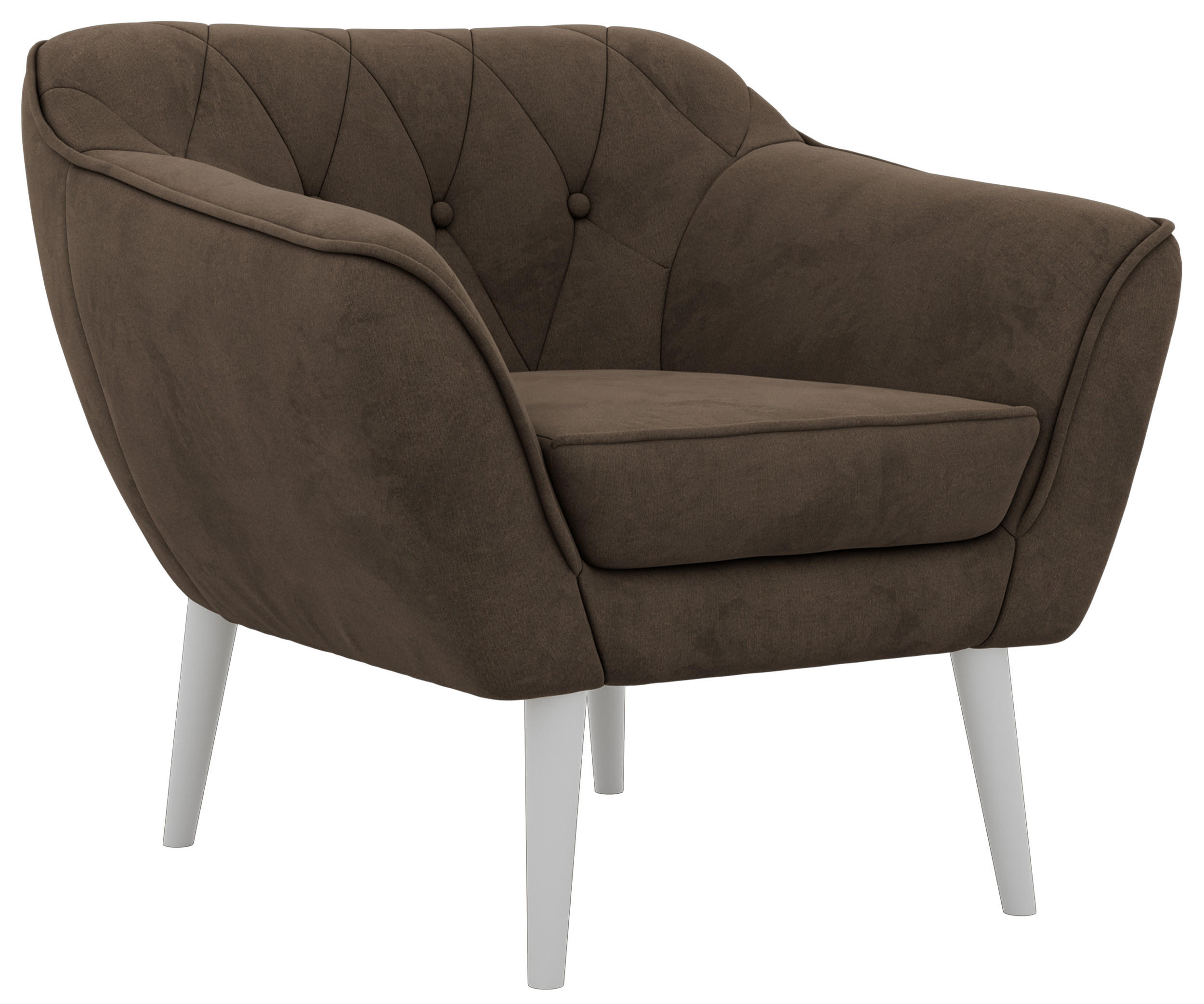 KRESLO PIRS - Hnedá Samet - hnedá/biela, kompozitné drevo/textil (80/75/74cm) - MKS