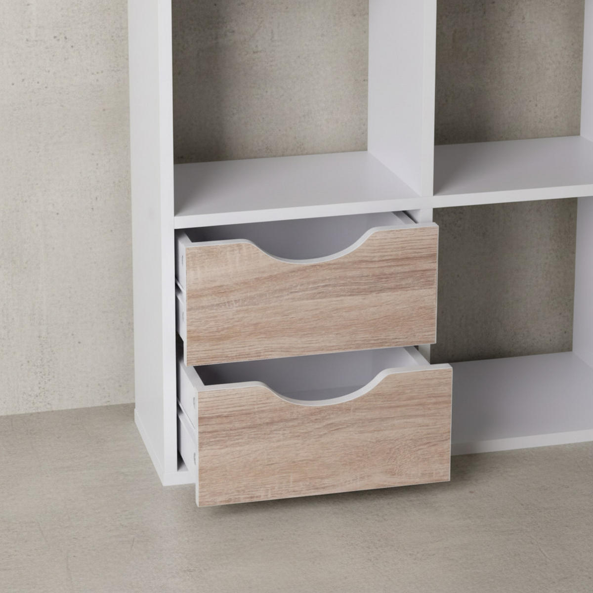 BÜCHERREGAL – Sonoma Eiche/Weiß, 8 Fächer, modern, Raumteiler-funktion - Weiß, Holz (60/120/29cm) - KADIMA DESIGN