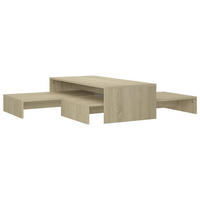 SATZTISCH-SET Sonoma-Eiche 100x100x26,5 cm Holzwerkstoff - Braun, Holzwerkstoff (100/100/26.5cm) - furnicato
