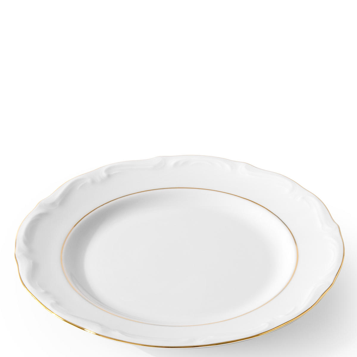 TAFELSERVICE Chodziez MARIA TERESA 44-tlg Porzellan mit Goldrand, Weiß / Gold - Goldfarben/Weiß, Keramik (25/2/25cm) - KONSIMO®